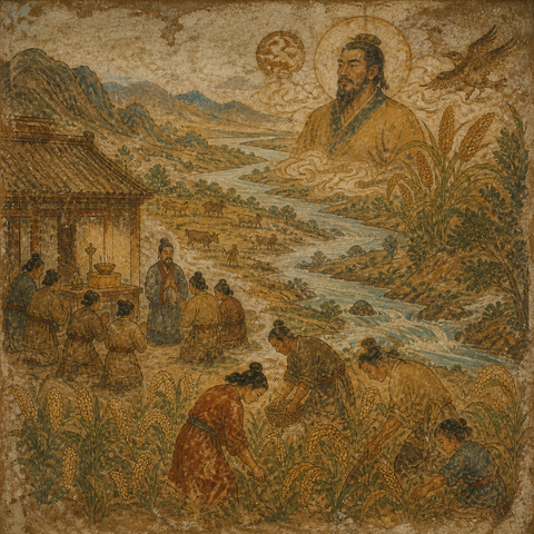 Ancient-style visual for the 姜 surname