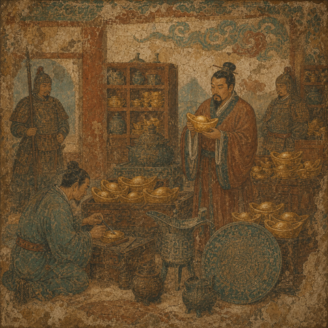 Ancient-style visual for the 金 surname