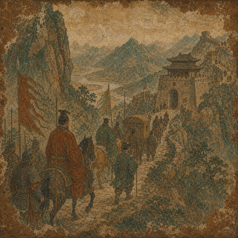 Ancient-style visual for the 秦 surname