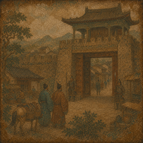 Ancient-style visual for the 阎 surname